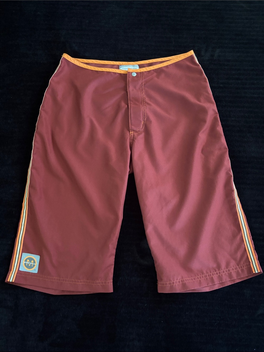 Men's Sz XS Brick Red Swim Trunks with Orange/CreamTrim - Mooloolaba